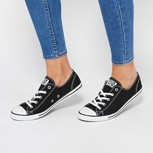 Dainty black and white converse